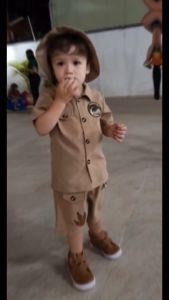 Dairoku Setelan SAFARi Pakaian Baju Anak Laki Dino 1 2 3 4 5 Tahun Bonus Topi Bordir Jeans Stretch