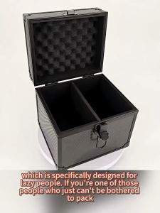 Double Slot Black Aluminum Alloy Waterproof Carrying Card Slab Case / Portable Top Loaders Case