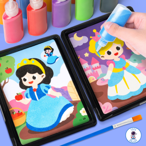 Đồ Chơi Tranh Cát Cho Bé Tập Tô Màu - Kèm 36 Cát Màu Phụ Kiện Tranh Đa Dạng Thỏa Sức Sáng Tạo