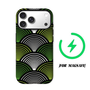 BILIBILI | Gradient Scallop Lines Phone Case for iPhone 18 17 16 15 14 13 12 11 Air Pro Max Plus Double-layer Cover