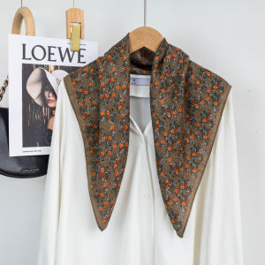Flower Ins Small Fresh Retro Decorative Headscarf Small Square Scarf Soft Feel Scarf Floral Headband Decoration