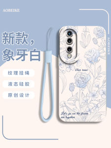Creative Fresh Style Huawei Honor 60 pro 50SE 30S 20Pro Liquid Silicone Phone Case Full Edge Protection Rose Design Anti-Fall