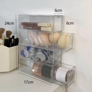 Daily Disposable Cosmetic Contact Lenses Storage Box Drawer Dustproof and Transparent Acrylic Dormitory Desktop Gap Cosmetic Storage Small Box