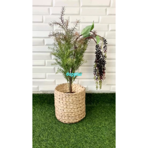 Pohon Artificial Tanaman Hias Daun Cemara Buah Buni Latex Cover Pot Eceng Gondok Dekorasi Kantor Hiasan Ruang Tamu