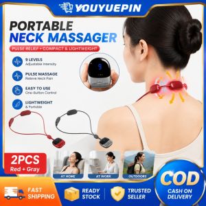 【Local Stock】YOUYUEPIN 2PCS EMS Hanging Neck Massager Portable Cervical Massager Hot Compress LED Display Shoulder Neck Pain Relief