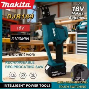 Makita | Makita DJR189 18V Cordless Brushless Reciprocating Saw Electric Wood Metal Cutting Portable Power Tool Rechargeable