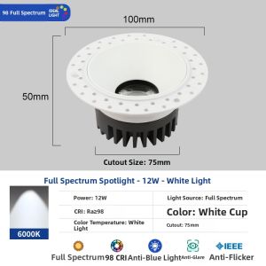WANLIYANG | Full Spectrum Ultra Thin Edgeless Embedded Anti-Glare Ceiling LED Light