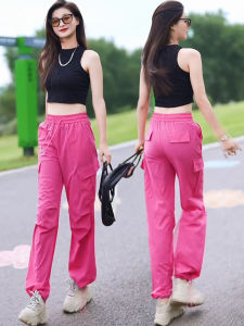 Ice Silk Womens Work Trousers Summer New Quick Dry Loose Straight Leg Slimming Wide Leg Pants Comfortable Casual High Waist