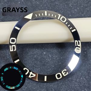 GRAYSS 38mm Super Lume BGW9 Thép Viền Đồng Hồ Chèn Cho 40mm SUB Hợp Kim Độ Dốc NH35 Lặn Đồng Hồ Nam Một Phần Phụ Kiện