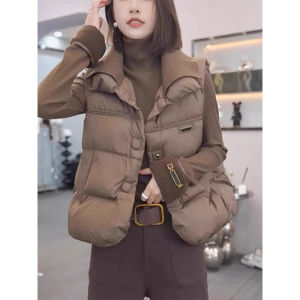 Fall Winter New Style Womens Large Collar down Cotton Vest Fashionable Outerwear Jacket Thickened Winter Clothes