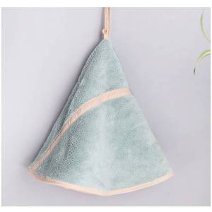 Khăn Lau Khô Nhanh Bằng Vải Nhung San Hô Dày Có Thể Treo Dùng Để Rửa Bát Khăn Lau Nhà Bếp Hình Tròn Thấm Hút