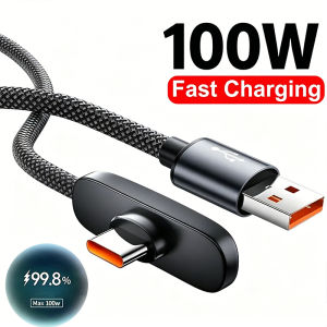 100W Fast Charging Cable Right Angle 90 Degree USB C Type C Data Cord Mobile Cell Phone Fast Charging Data Cable for Samsung