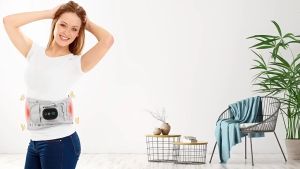Hailicare Đai thắt lưng bơm hơi với đèn đỏ làm nóng rung giảm đau lưng dễ điều chỉnh sử dụng không dây có thể sạc lại - INTL