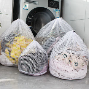 S/M/L Washing Net Bags Durable Fine Mesh Laundry Bag With Lockable Drawstring For Big Clothes