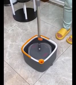 ZOLELE Self Wash Spin Mop M16 Spinner Flat 360 Rotating Cleaner With Turbo Flushing Bucket 2 Mop Cloth