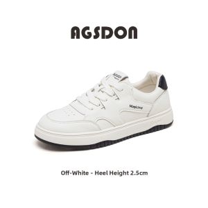 Agsdon | Womens Thick Sole Soft Casual Sneakers White