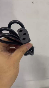 Power cord with 2-pin plug suitable for rice cookers computer mainframes and other devices.