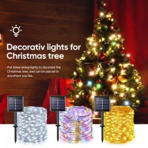 7M/10M/22M/32M Solar Christmas Light Outdoor 8 Lighting Mode Fairy Lights Christmas Lights Solar Power Christmas Decoration For Home Solar Light Outdoor Waterproof Chrismast Ligths With Solar