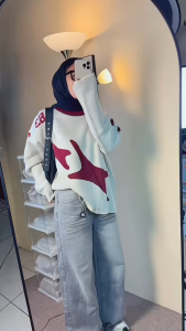 Baggy Jeans Celana Wanita Hitam Retro Terbaru - Celana Baggy Jeans Retro Gombrong Loose Wanita