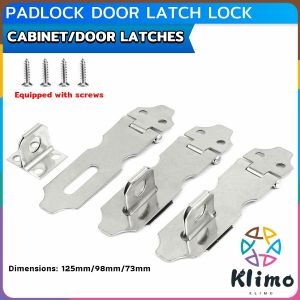 Secure Cabinet Locking System: Klimo Safety Hasp Latch Lock Stainless Steel Cabinet/Door Latches with Screws