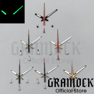 GRAMOCK Black Red Orange Silver Watch Hand Green Luminous 6PCS Per Set Fit VK63 Quartz Movement Modified Replacement Watch Parts