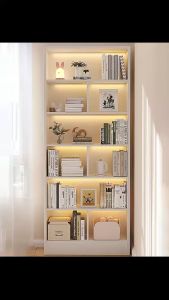 ชั้นวางหนังสือ ชั้นเก็บของเนกประสงค์ ตู้โชว์ หลายชั้น ทรงโมเดิร์นทันสมัย ไม้เนื้อแข็ง ฐานแข็งแรง