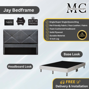 Mattress Concept Jay Divan Bedframe Pet Friendly Fabric/FauxLeather/Fabric All Size Available