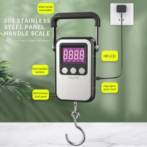 juan juan | 60kg 10g Precision Luggage Scale Fishing Weighing Scales Digital Handheld Travel Suitcase Balance Stainless Steel Rechargeable
