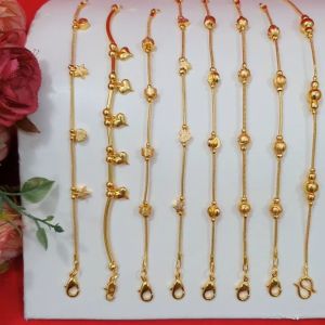 สร้อยข้อมือทอง คละแบบ ความยาว 6 -7 นิ้ว หุ้มเศษทองแท้เยาวราช ทองชุบ รูปถ่ายจากสินค้าจริง งานสวย ทองปลอม