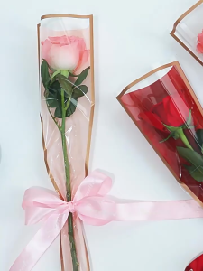 50pcs Mothers Day Flower Packaging Transparent Bag Waterproof Bouquet Packaging Bag Gift Decoration for Valentines Day wedding confession
