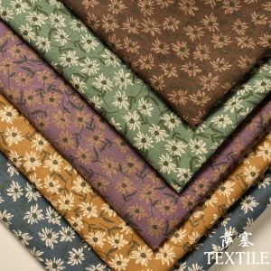 ผ้าพิมพ์ลายดอกไม้ผ้าฝ้ายลินินแบบดิจิทัล ผ้าพันคอผ้าลายดอกไม้สไตล์ชนบท ผ้าสำหรับทำเสื้อผ้า DIY ผ้าฝ้ายลินิน