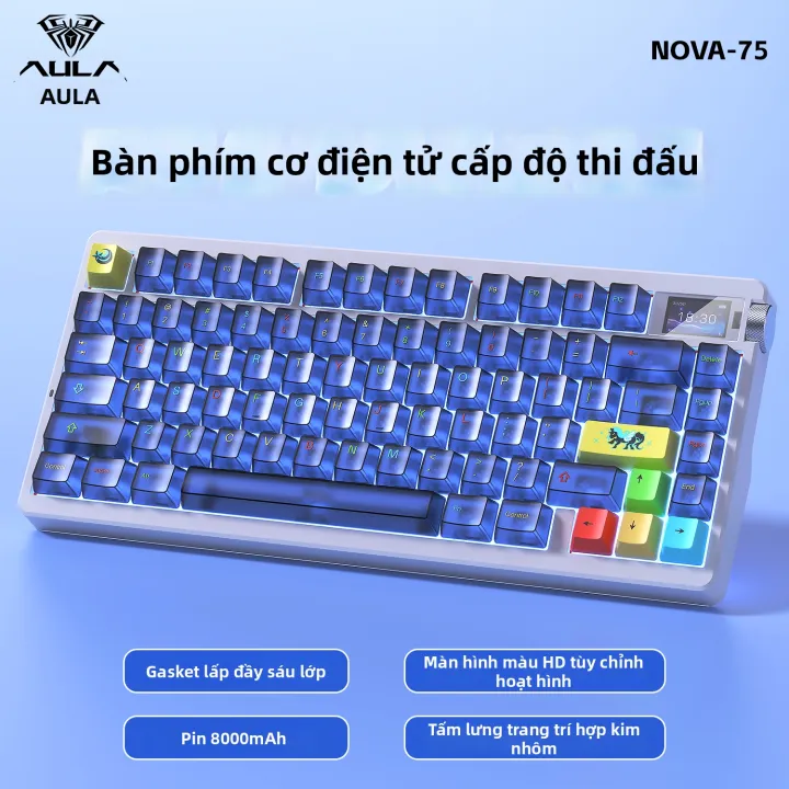AULA | Customizable Hot-swappable Mechanical Gaming Keyboard with Smart Screen
