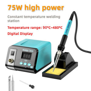 KUAIQU | 75W Digital Display Soldering Station Set 480°C Heat Control Auto Sleep With Soldering Iron Tip For Phone PCB DIY Repair KQ-203D