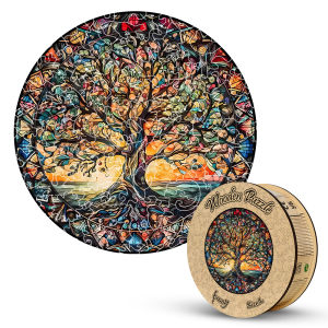 Tree of Life Wooden Puzzle for Adults & Teens - Unique Animal Shape 3D Puzzle Creative Brain Teaser Gift