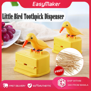 Little Bird Toothpick Dispenser Creative Push-Type Toothpick Holder Telescopic Toothpick Box for Home with a Toothpick Box Kitchen Decoration