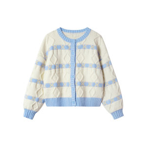 NIHAOKANONG | Áo Sweater Knijac Hình Kim Cương Màu Khối