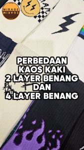 Kaos Kaki Oldschool - Kaos Kaki Skate 2 Stripe Putih Dasar Lt. Hijau - 4LAYER BENANG - G74