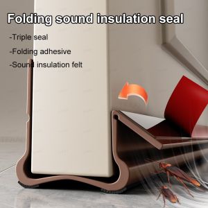 93cm PVC Flexible Door Bottom Sealing Strip Door Gap Wind and Dust Proof Self-adhesive Weather Strip with Soundproofing Felt
