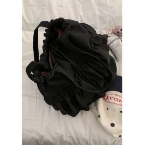 Fashionable Trendy Canvas Ballet Bag for Women 2024 New Summer Underarm Single Shoulder Bag with High-end Feeling Minority Tote Bag