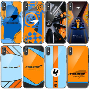 F1 Gulf Oil McLaren Car Paint Glass Phone Case for Apple 16 pro Huawei Pura 70 Vivo S19 Honor Customized Design Protective Cover