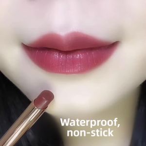 Long-Lasting Moisturizing Lipstick Cinnamon Milk Tea Color No Smudging Waterproof Natural Looking Lip Gloss for Any Skin Type