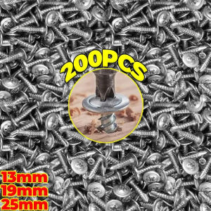 Dizoey 200Pcs Stainless Steel Self-tapping Screw Large Flat Head Drilling Screws Flat Head Phillips Quick Tapping Tek Screw Fastener