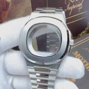 Vỏ Đồng Hồ Hình Vuông Với Dây Đeo Bằng Thép 316L Dành Cho Bộ Máy Nautilus NH34 NH35 NH36 4r35 Kính Sapphire Phụ Kiện Thay Thế