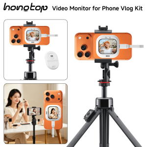 TOPSION Mini Phone Vlog Selfie Monitor Screen Clip Installation Compatible with iPhone Rear Camera Selfie Screen Display