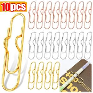 10ชิ้นคลิปที่วางปากกาโลหะพกพาได้คลิปหนีบแก้ไขเอกสารสมุดบันทึกรูปภาพสมุดโน้ตกระเป๋านักเรียนสำนักงานโรงเรียน