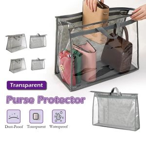 Transparent Storage Dust Bag Handbag Dust Cover Protector Hanging Bag Travel Organizer Bag Pouch