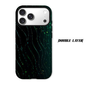 Green Particle Phone Case for iPhone 18 17 16 15 14 13 12 11 Air Pro Max Plus Double-layer Cover