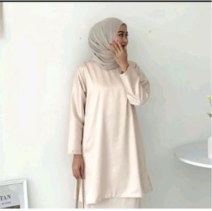 Inner Tunik Satin/Inner Satin/Inner Manset/Inner Tangan Panjang/inner Tunik kondangan/inner pesta