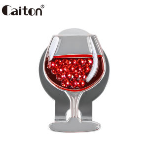 Caiton 1PC Wine Glass Golf Ball Marker with Magnetic Hat Clip Fun Cap Marker Gift for Women Golfers Ideal for Holiday Presents