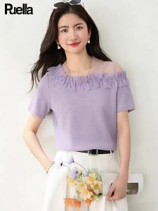puella | Ruffled Off-Shoulder T-Shirt